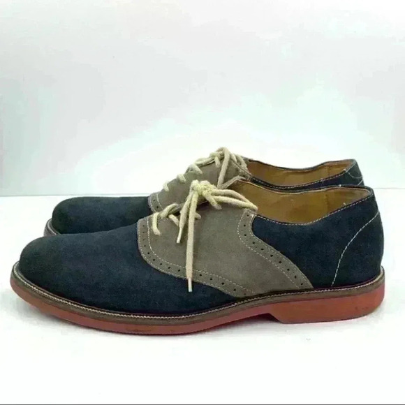 1901 mens flats size 11.5 navy blue gray suede main image 12